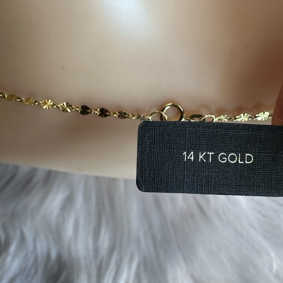 14K Gold Stamped Necklace/ Golden Clef/ Made in Italy - Picture 12 of 15